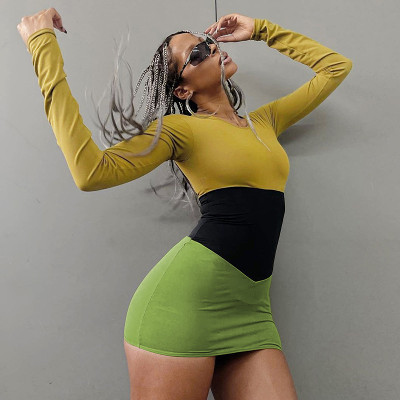 Colored Street Sexy Milk Silk Wrap Hip Dress