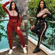 Long Sleeved Pants Zippered Women'S Casual Two-Piece Set