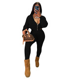 Zipper Anti Pilling Knit Sweater Two-Piece Set For Women