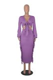 Sexy V-neck dress suit long-sleeved woman