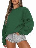 Long-sleeved sweatshirt casual crew-neck loose suitable for pullover hoodie top