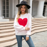 Love Valentine's Day crew-neck knitted pullover large size sweater woman