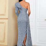 Women'S Hot Stamping Sexy Long Skirt With Tail Banquet Evening Dress