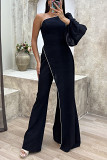 Temperament Women'S Collage Trousers, High Waisted Women'S Jumpsuit
