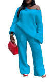European And American Clothing Casual Solid Color Loose Knitted Suit