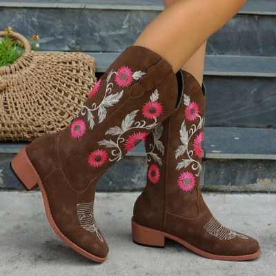 New autumn and winter fashion Martin boots thick heels high embroidered female boots