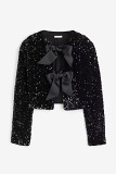 2023 Autumn Winter New Women'S Round Neck Long Sleeve Loose Plus Size Sexy Sequin Short European And American Style Women'S Top
