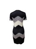 Spring And Summer New European And American Women'S Check Street Trend Slim Sexy Digital Print Dress