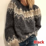 2024 European And American Wishebay New Women'S Autumn And Winter Casual Loose Mohair Thick Knit Jacquard Women'S Sweater