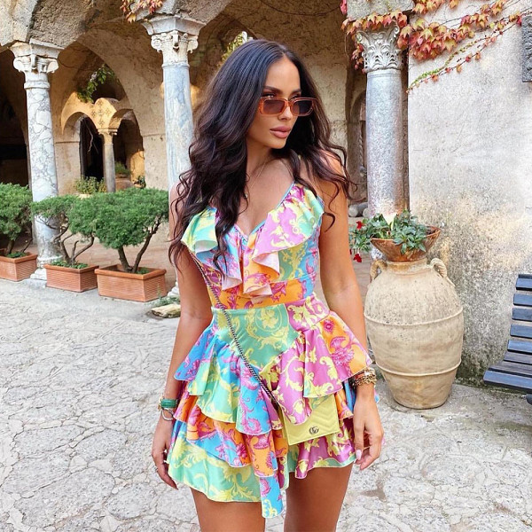 European And American Sweet And Spicy Style Women'S New Dress Deep V Backless Floral Skirt Slip Dress Women'S Summer Dress