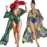 Floral Summer Beachwear Smock bikini set Women Swimsuit