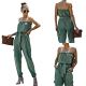 Casual summer strapless solid Women One Piece Bodycon Jumpsuits