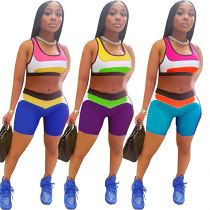 Summer Two Piece Outfits colorful sports Women 2 Piece Set