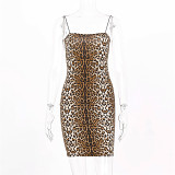 Summer Women Fashion Prnited Leopard Ladies Sexy Dress Mini Dresses