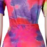 Printed Summer Casual T shirt 2 Piece Sets Women Two Piece Skirt Set