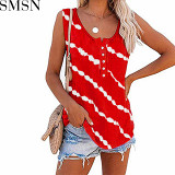 Summer Casual Pattern print sleeveless vest T-shirt top