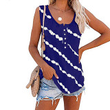 Summer Casual Pattern print sleeveless vest T-shirt top