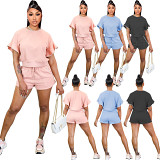 Loose Sleeves Loose Short Casual Two piece Set