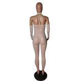 Women's sexy see through one piece jumpsuit