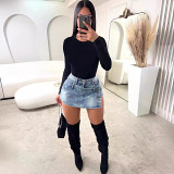Sexy Skirt Fashion Irregular Jeans Women Shorts