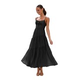 Spliced halter sleeveless maxi long casual women summer dress