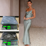 New suspender deep V-neck slim urban fashion solid color dress