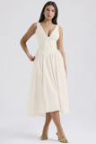 Sling dress elegant retro fashion printed V-neck long dress