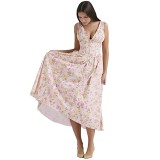Sling dress elegant retro fashion printed V-neck long dress