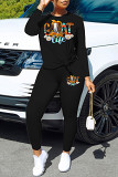 Casual Rhinestone print long sleeve blouse top long leisure Pants Set