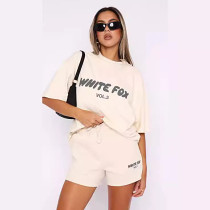 Casual loose leisure trendy letter print t-shirt shorts summer 2 piece outfit