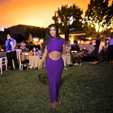 Sexy knit perspective nightclub suit low waist bag hip skirt suit