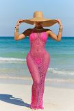 Sexy openwork backless neck three-piece beach dress suit