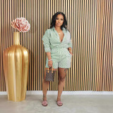 Fashion casual striped button lapel two-piece suit