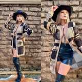 Fashion casual printed cardigan knitted sweater