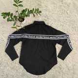 New embroidered solid color long sleeve simple casual shirt in summer