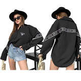 New embroidered solid color long sleeve simple casual shirt in summer