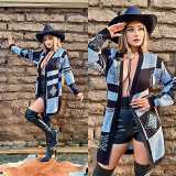 Fashion casual printed cardigan knitted sweater