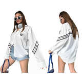 New embroidered solid color long sleeve simple casual shirt in summer