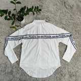 New embroidered solid color long sleeve simple casual shirt in summer