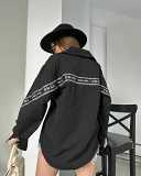 New embroidered solid color long sleeve simple casual shirt in summer