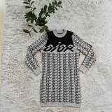Fashion round neck casual knitted sweater dress