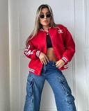 Fashion ladies printed buttons long sleeve casual jacket coat