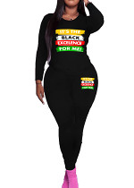 Long sleeve top long pants printed casual women 2 piece outfits tracksuit