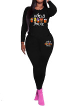 Long sleeve top long pants printed casual women 2 piece outfits tracksuit