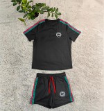 New Simple Embroidered Short Sleeve Shorts Suit in Summer