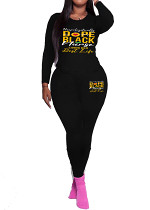 Long sleeve top long pants printed casual women 2 piece outfits tracksuit