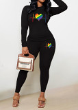 Long sleeve top long pants printed casual women 2 piece outfits tracksuit