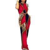 Fashion women's casual printing two-piece suit