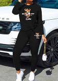 Womens Long Sleeve Tracksuit Crewneck Pullover Tops And Long Pants Tracksuit Printed Leisure 2 Piece Outfits