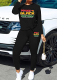 Womens Long Sleeve Tracksuit Crewneck Pullover Tops And Long Pants Tracksuit Printed Leisure 2 Piece Outfits